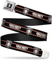 [Buckle-Down] Seatbelt Belt - CALL OF DUTY-BLACK OPS III/Skull Icon 2-Stripe Black/Orange/White - 1.0" Wide - 20-36 Inches in Length
