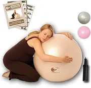 nbf Birthing Ball with Pump and Pregnancy Instruction Guide 55cm 65cm 75cm Anti-Burst