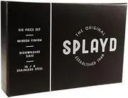 Splayd Black Label Stainless Steel Mirror Mini Utensils 6 Piece Set | All-in-One Knife, Fork and Spoon | Ideal for Entrees and Desserts