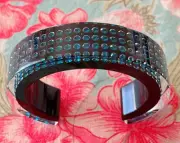 Authentic Swarovski Lucite Acrylic Cuff Bracelet, Blue, NWT