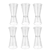 Measuring Cup 40ml/20ml PC Plastic Double Head Beaker Clear 6Pcs