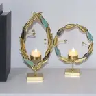 Rust-proof Gold Candlestick Stand Desktop Candle Cup Festive Decor
