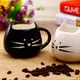 景德鎮陶瓷黑白貓可愛風陶瓷杯 簡約情侶對杯貓咪咖啡杯馬克水杯