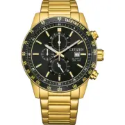 Citizen Gold Tone Black Dial AN3682-54E Chronograph Men's Watch Date