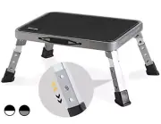 Adjustable Height Folding Step Stool Metal RV Stool for Adults Seniors Kids