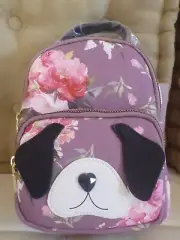 Betsey Johnson Mini Backpack Bag Purse Dog Puppy Floral Flower Purple