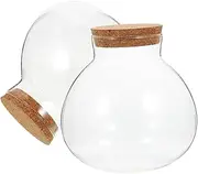 JOINPAYA 2pcs Landscape Bottle Sealed Clear Glass Terrarium Jars for DIY Micro Landscapes Home Decor and Succulent Displays Elegant Spherical Design