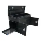 140 x 50 x 80cm Black Aluminium Ute Toolbox Webber BBQ Fridge Slide Tool Box