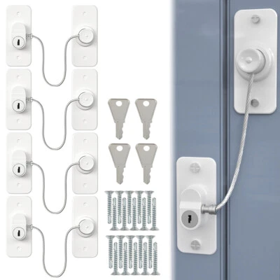 4Pcs Window Safety Lock Self Adhesive Window Restrictor Baby Safety Window D☾/