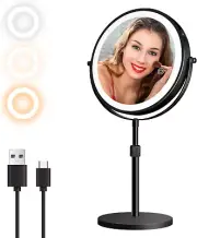 8" Magnifying Makeup Mirror with Light & 3000Mah Rechargeable Battery Portable