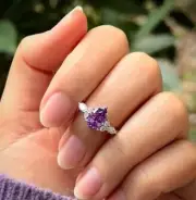 2. 10 Ct Pear Cut Natural Ametrine Diamond Proposal Ring 14K solid White gold