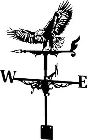 Wind vanes, Outdoor Garden Metal Weather Vane Weathervane Roof Installation Flying Eagle Silhouette Wind Direction Indicator Farm Scene Art Deco Accessories