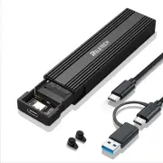 M.2 SSD Portable USB3.1 Type-C 10Gps Hard Drive case, Supports NVMe/SATA Two ...