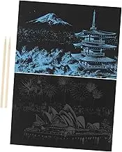UPKOCH 2pcs Creative Colorful Black Scratch Paper Art for Adults DIY Scenic Paintings Fun Crafting Supplies for Family Creativity