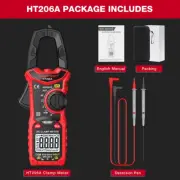 HT206 Series Digital Clamp Meter True RMS 6000 Counts AC DC NCV 600V Voltmeter H