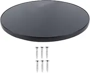 LOCADENCE 450mm RV Table Top, Round Table Top, Fade Proof Removable Desktop Panel with Screws, Fast Installation Glossy Black Solid Wood Table Top for RV Yacht Deck Terrace
