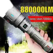 880000LM Powerful Flashlight Zoom USB Rechargeable Lantern Outdoor Camping Torch
