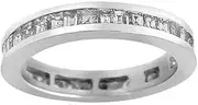 [HEARTS AND YOU] 2ct Princess Cut Moissanite Channel Set Eternity Wedding Band White Gold Plated