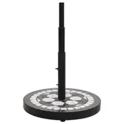Outdoor Umbrella Stand 12kg Parasol Base Holder Mosaic Round Garden 40x28cm