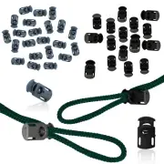 Cord Locks Toggles Adjustable Lanyard Buckle Elastic Cord Stoppers Grey Black