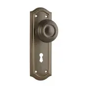 0857 Door Knob Kensington Lock Pair Antique Brass H175xP57xW58mm