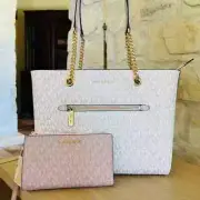 MICHAEL KORS JET SET ITEM MEDIUM FRONT POCKET CHAIN TOTE BAG PURSE/ WALLET OPTIO