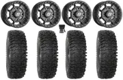 Sedona Rift 15x7 Wheels Bk 32" RC500S Sticky Tires Polaris RZR XP 1000 / PRO XP