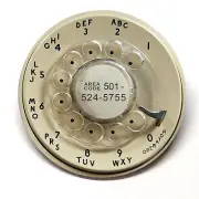 Beige Telephone Phone Dial Advertising Pocket Mirror