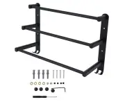 3 Tiers Bath Towel Bar Wall Mounted Bathroom Towel Hanger for Bathroom Kitchen Balcony Black