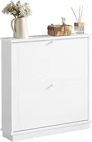 SoBuy 2 Drawers Shoe Cabinet Storage Cupboard Organizer Unit FSR99-W