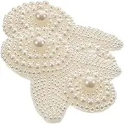 TEMPNAP 2Pcs Imitation Pearl Patches for Wedding Dress Decoration Garment Applique for Clothes Repairing Versatile Accessory for Bags Hats and More