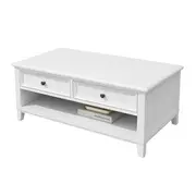 Hampton Ash Wood Coffee Table in White Finish