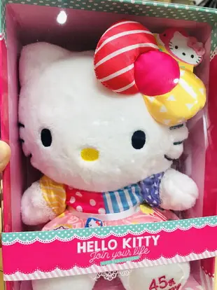 大賀屋 日貨 HELLO KITTY 45週年 限量 娃娃 布偶 布娃娃 玩偶 抱枕 正版 L00011282