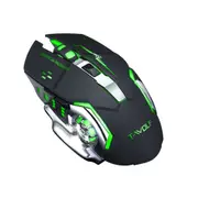 Rechargeable Wireless Mouse 6 Keys Rgb Back-Light For Laptop Computer Pro Gamer Thunder Wolf Q13 Silent Black