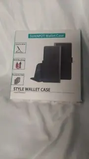 NEW Suanpot Black Wallet Case for Galaxy A32 Stand Card Slots RFID Blocking Blue