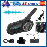 Waterproof Motorcycle Bluetooth Helmet Headset Intercom 5.1BT Noise-Reduction/FM