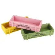 3pcs Home Office Desktop Wooden Succulent Flower Garden Plant Pot Storage Box