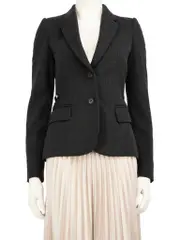 Grey Wool Clasp Detail Blazer