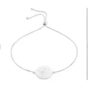 Sterling Silver 'E' Initial Bracelet Disc Bolo Chic Stylish Trendy Minimal NWT
