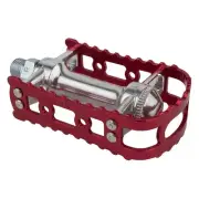 MKS reissued BM-7 BMX bicycle pedals - 1/2" (FOR ONE PIECE CRANKS) - RED