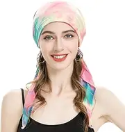 [LETSIQS] Chemo Headwear Pre Tied Head Scarf Headwraps Lightweight Turban Beanie Cap for Women