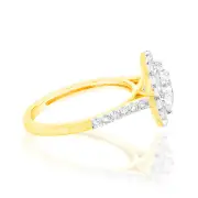 Luminesce Lab Grown 18ct Yellow Gold 2.5 Carats Diamond Solitaire Fancy Ring, Q