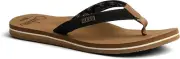 Women's Reef Cushion Sands Flip Flop Sandals, Black/Tan, 11M