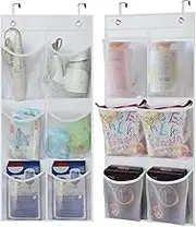 KIMBORA 2 Packs Narrow Over the Door/Wall Shoe Organizer, Small Hanging Shoe Rack for Closet with Clear Mesh Pocket for Bathroom, RV, Pantry, Camping (White)