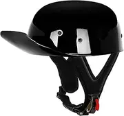 Baseball Style Cap Retro Motorcycle Helmet -Retro Men Women for Bike Cruiser Chopper Moped Scooter ECE Approved D,M(57-58cm)