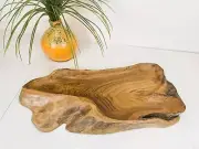 NATURAL WOOD TRAY, Minimalist Wood Platter, Wood Root Platter, Large Platter