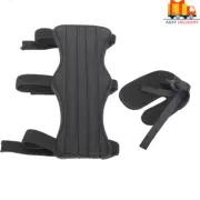 3 Straps Leather Archery Arm Guard for Compound Bow Recurve Bow Practice