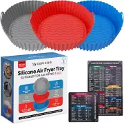 Silicone Air Fryer Liners round 3 Pack - Airfryer Liners, Silicone Air Fryer Lin