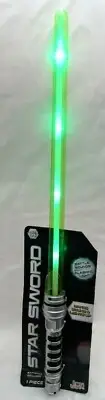 24" Plastic Green LED Lights and Battle Sound Sword On/Off Button-Brand New!