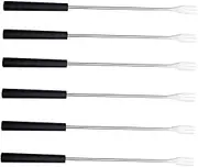 Alipis Set of 6 Ice Fondue Forks Pp Handle BBQ Baking Tools Kitchen Supplies for Dessert Fruit Cheese